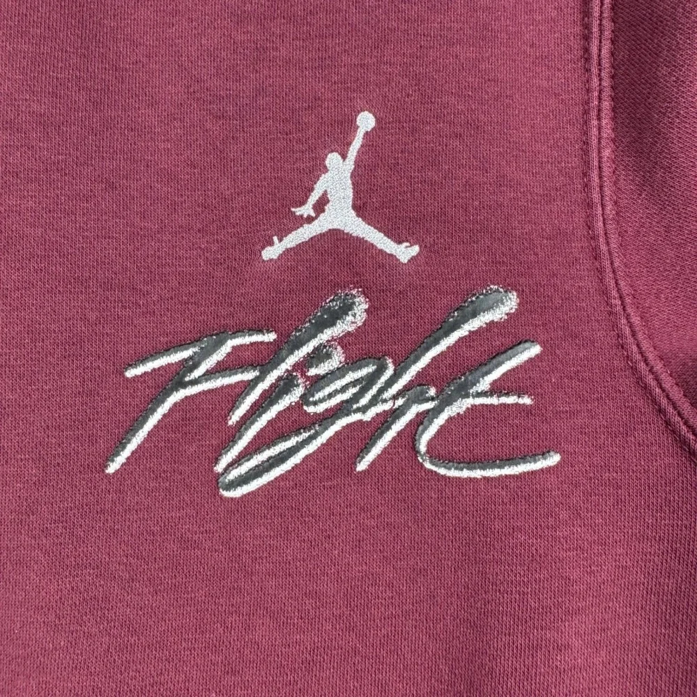 Jordan Flight Hoodie Mens XS Burgundy Maroon Jumpman Pullover Sweatshirt
